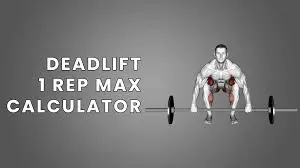 Illustration of a 1RM Deadlift Calculator showing weight, reps, and estimated one-rep max for tracking and optimizing deadlift strength training.